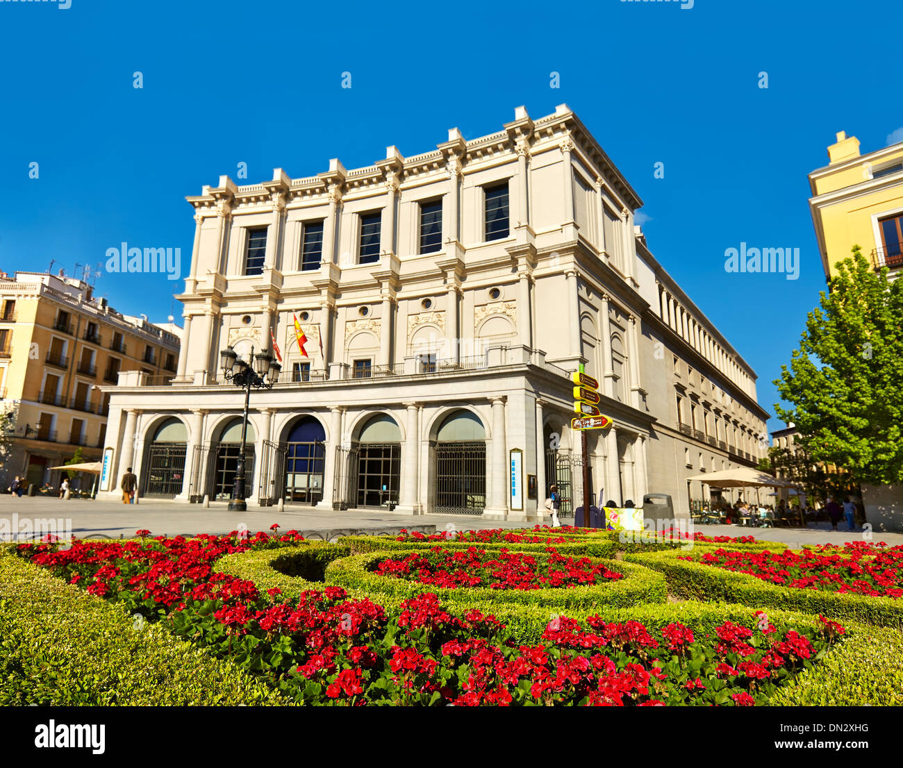 "Teatro Real' opera house a Plaza de Oriente square. Madrid. Spagna Foto Stock