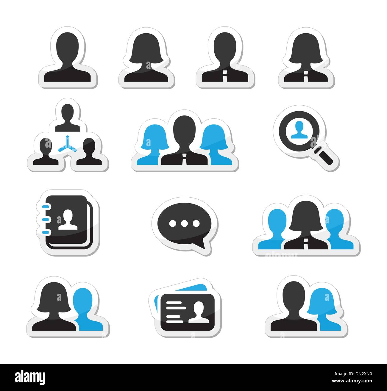 Imprenditore imprenditrice vettore utente set di icone Illustrazione Vettoriale