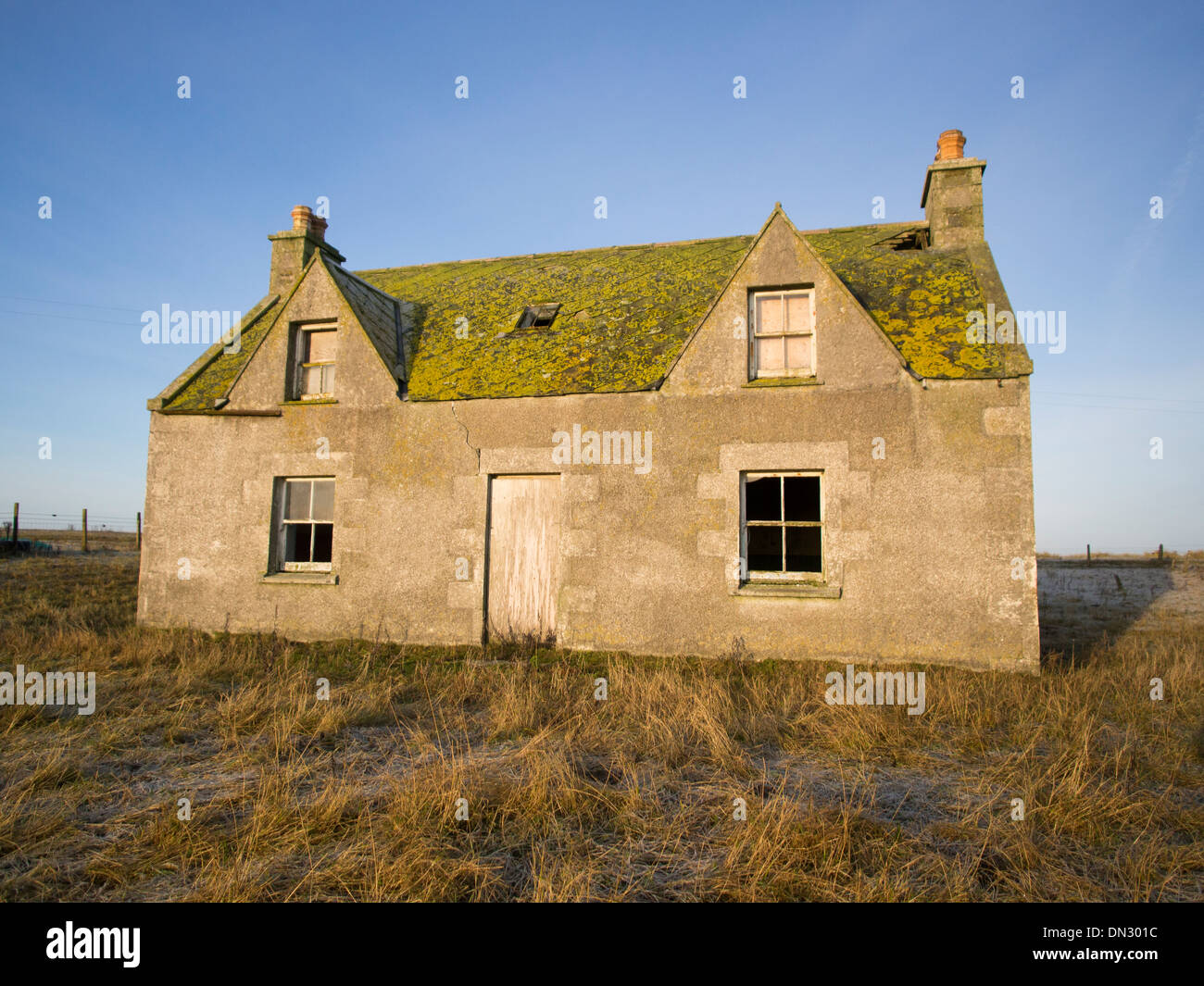 Abbandonato Casa Croft, North Uist, Scozia Foto Stock