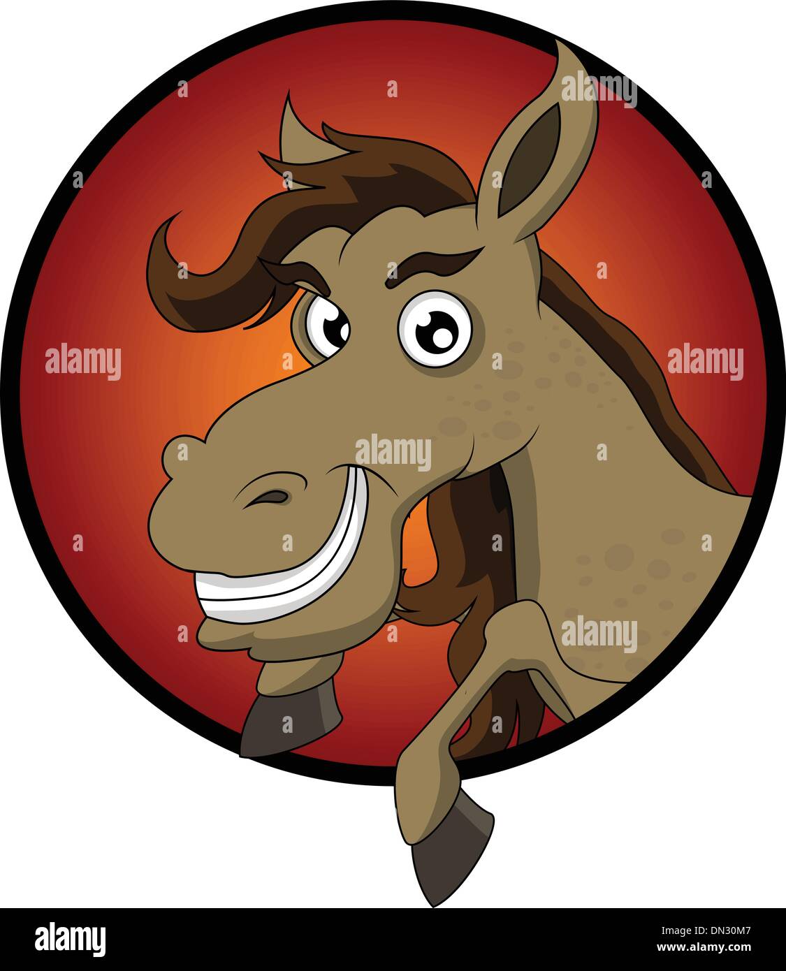 Carino testa di cavallo cartoon Illustrazione Vettoriale