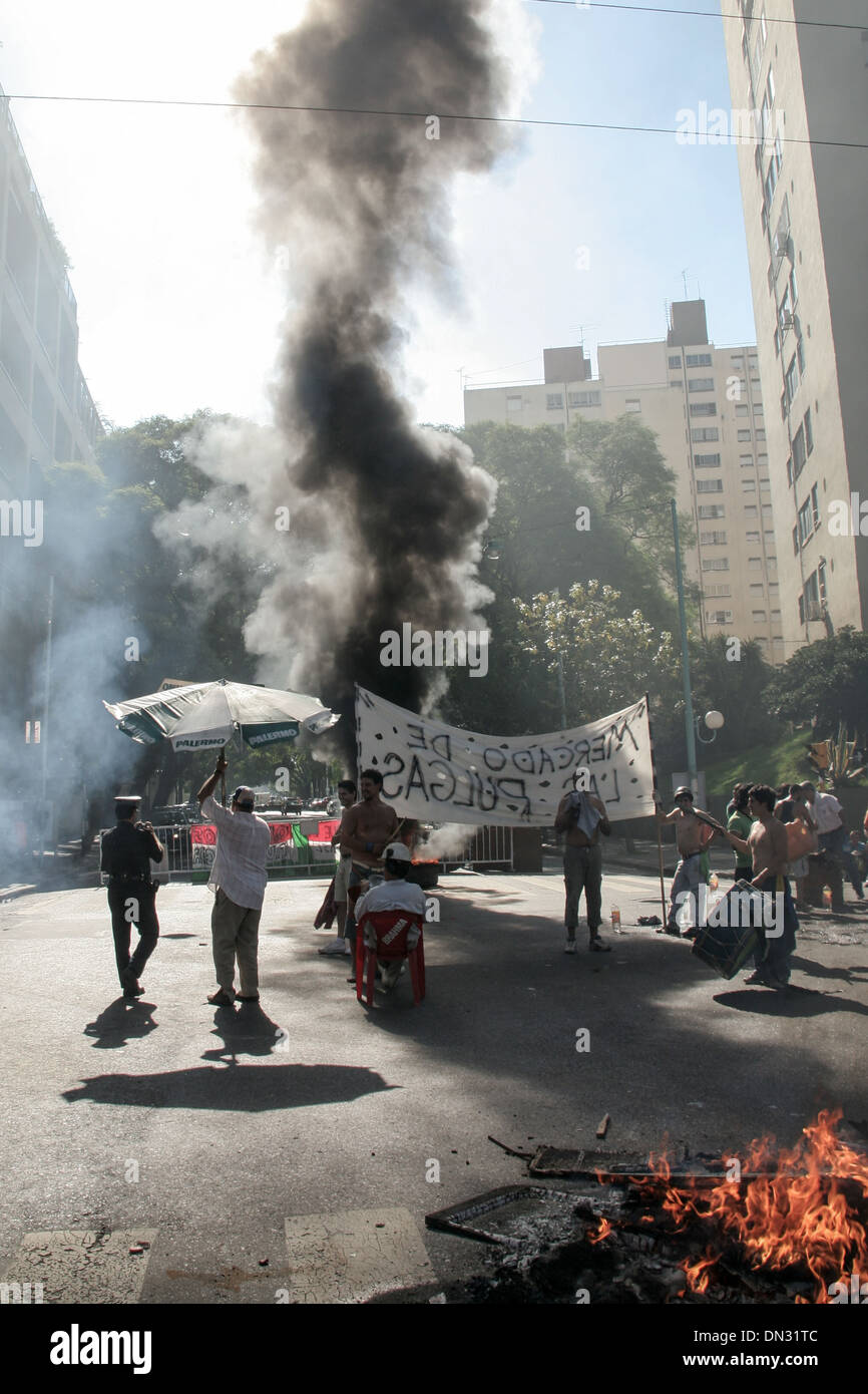 Protesta nelle strade in Argentina Buenos Aires Foto Stock