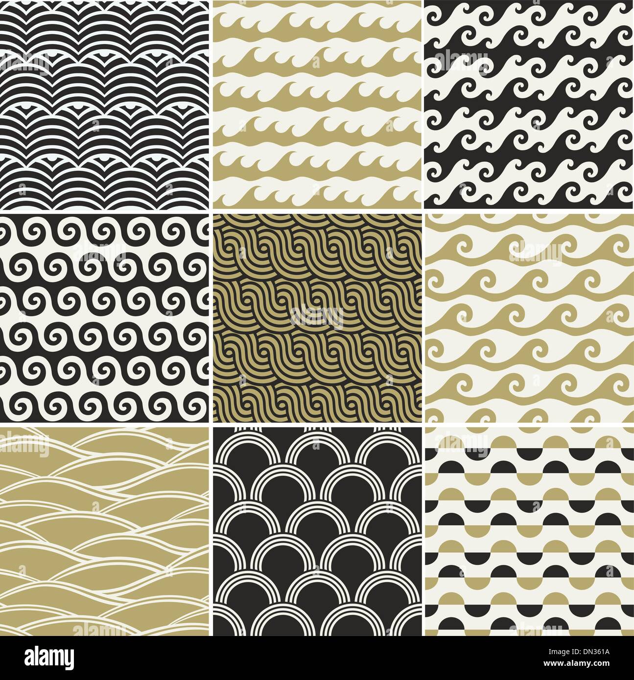 Oceano perfetta configurazione ondulata Illustrazione Vettoriale