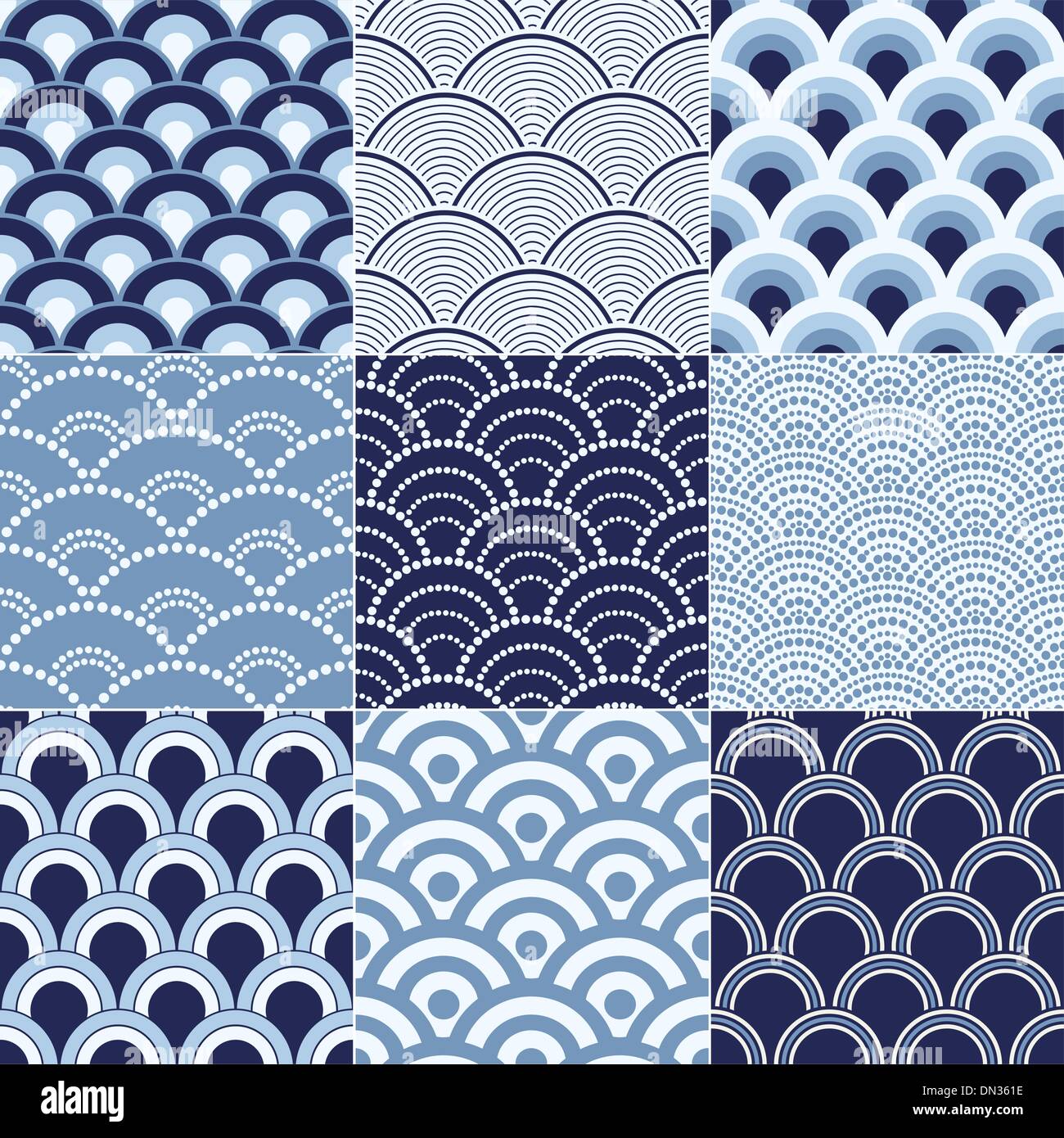 Oceano perfetta configurazione ondulata Illustrazione Vettoriale