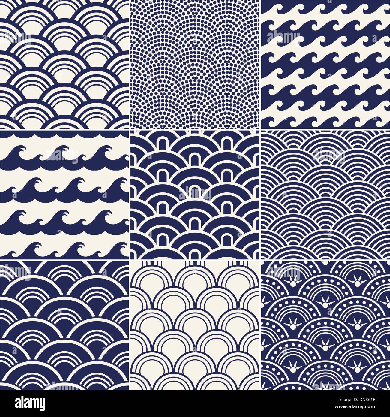 Oceano perfetta configurazione ondulata Illustrazione Vettoriale