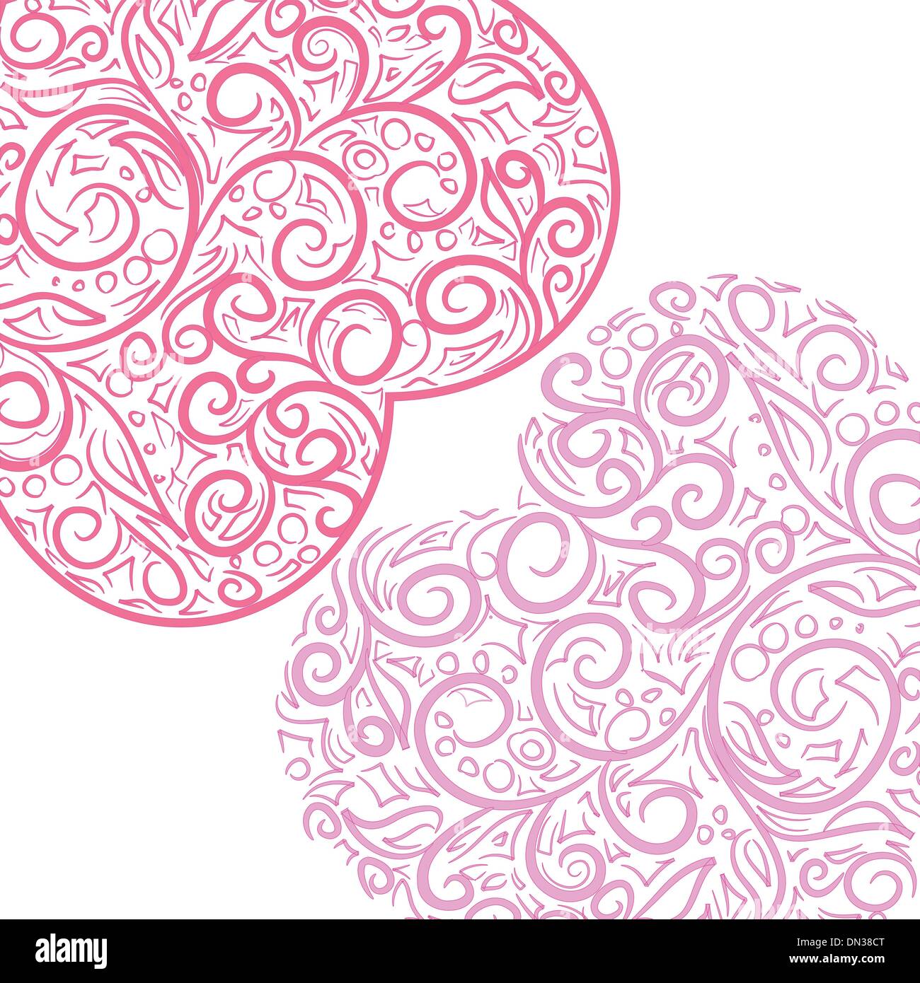 Due cuori rosa su sfondo lilla Illustrazione Vettoriale