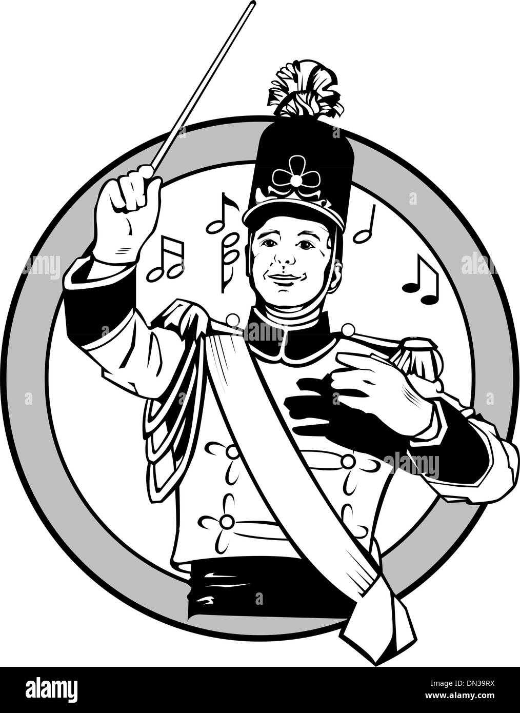 Silhouette dell'esercito batterista Illustrazione Vettoriale