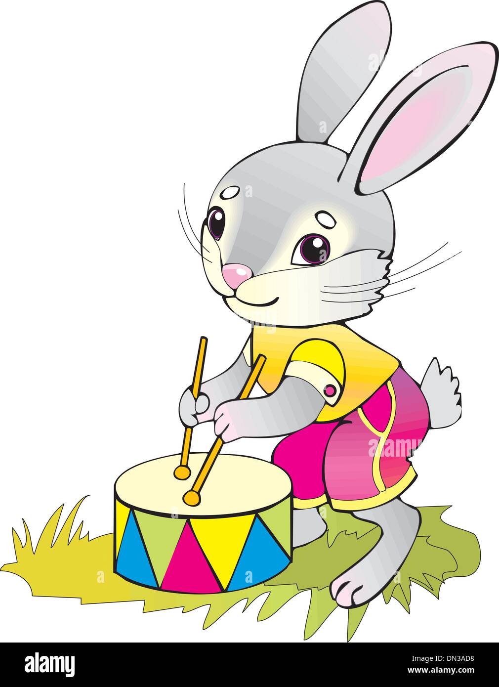 batterista del coniglietto Illustrazione Vettoriale