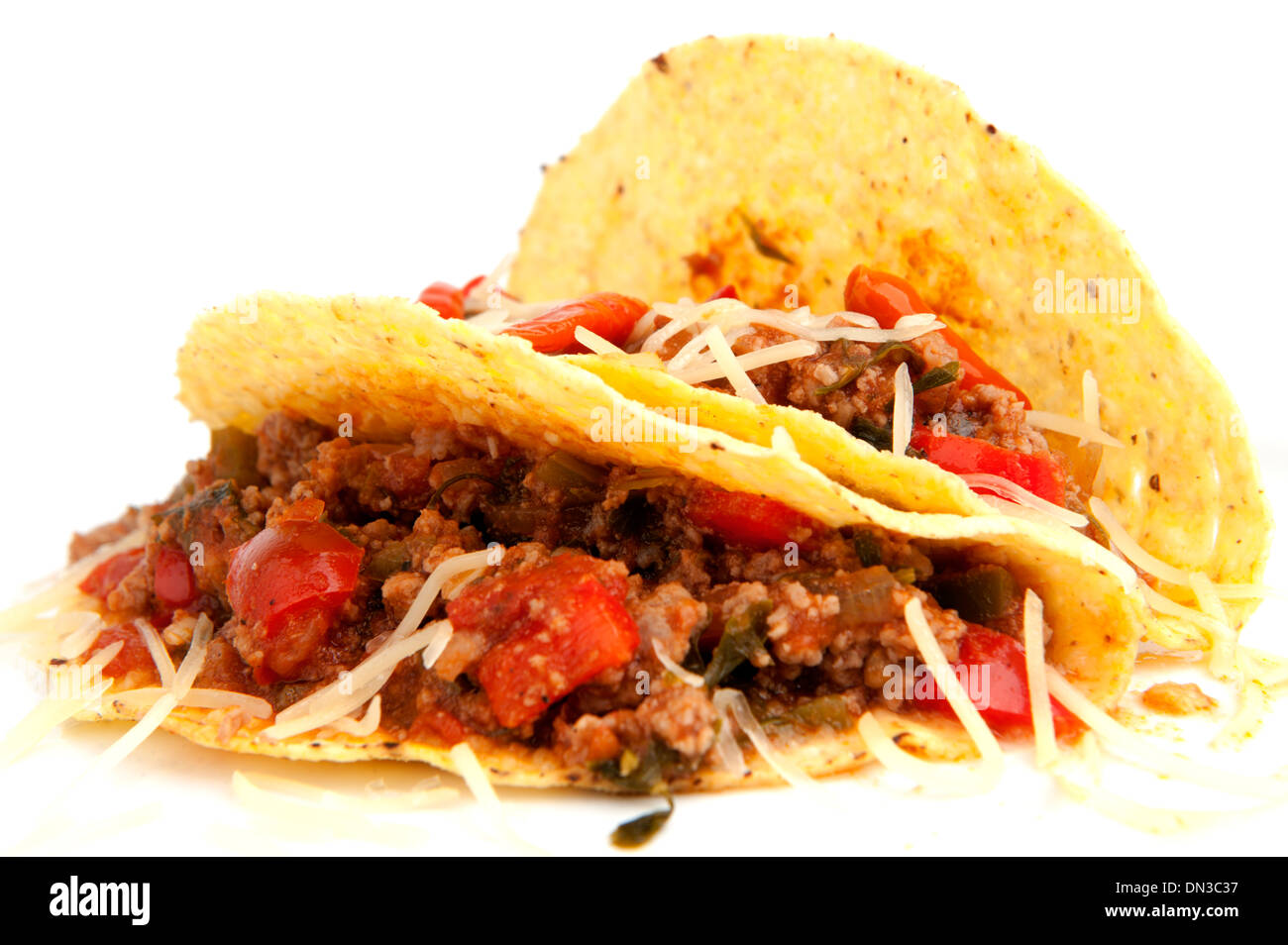 Taco messicano con carne e verdure . Foto Stock