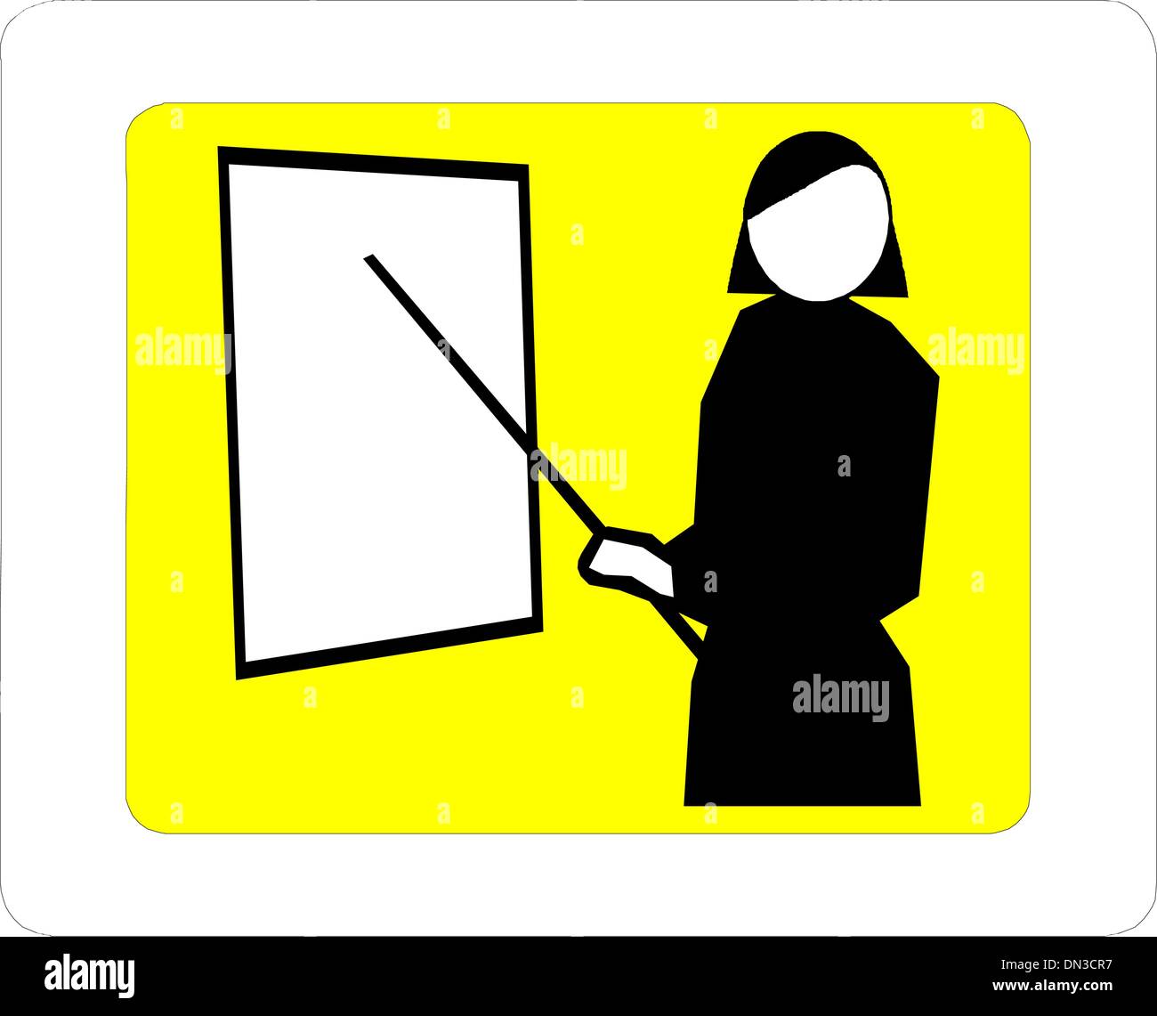 Insegnante donna a bordo Illustrazione Vettoriale