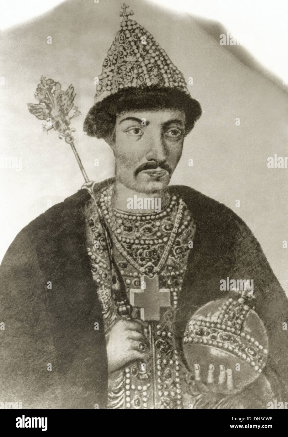 Boris Godunov (1551-1605). Lo Zar di tutte le Russie. Incisione. Foto Stock