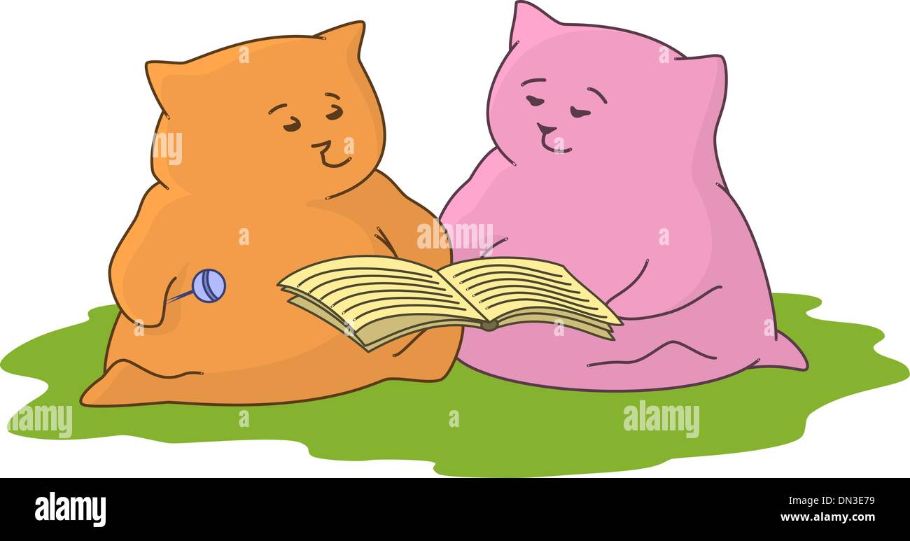 Cartoon animale leggere il libro Illustrazione Vettoriale