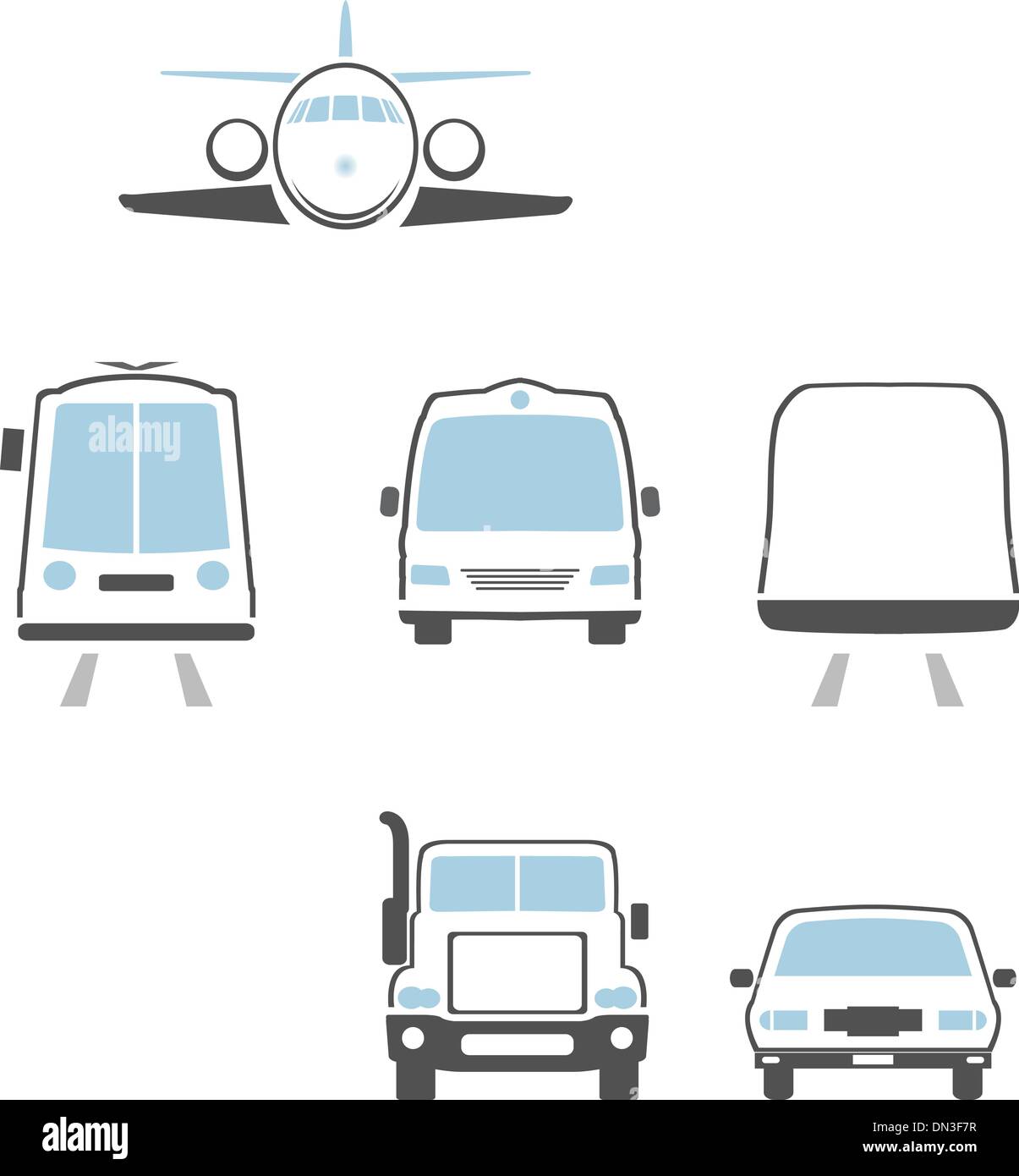 Icone di trasporto Illustrazione Vettoriale