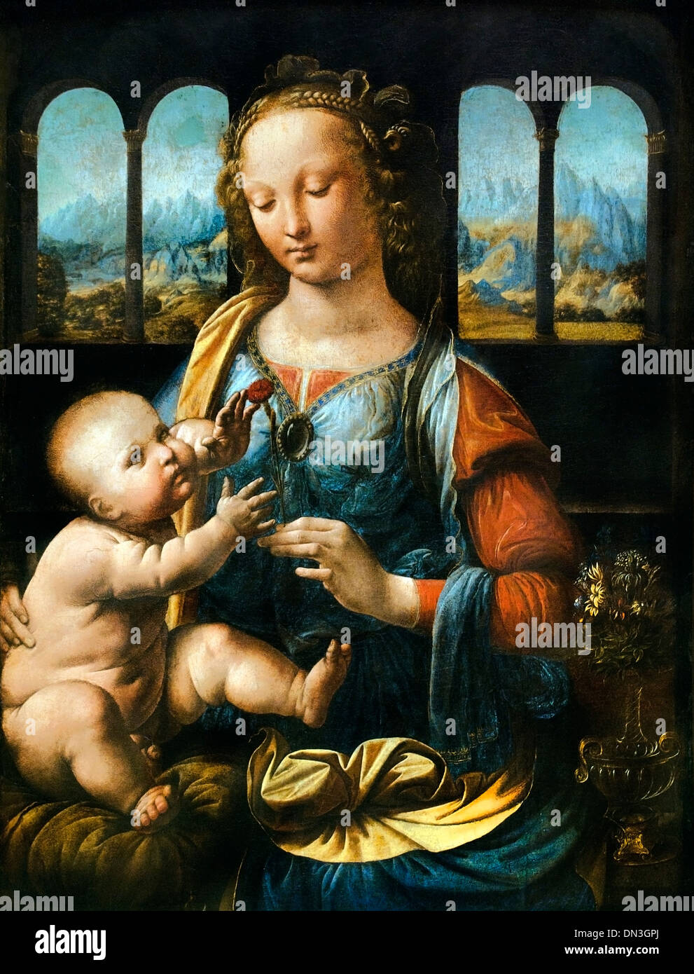 Madonna e Bambino 1473 LEONARDO DA VINCI (1452-1519) Italia Italiano Foto Stock