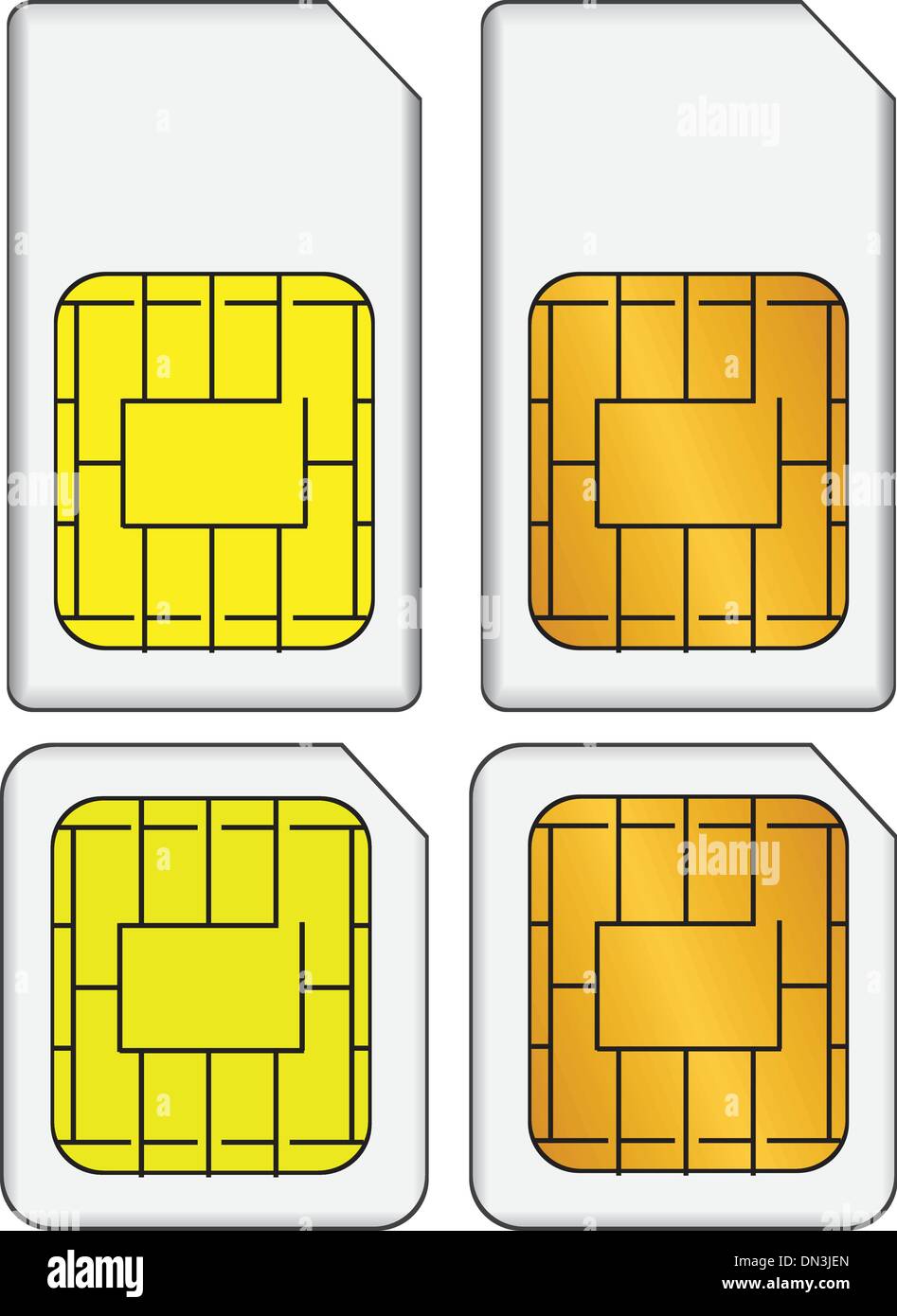 Set di carte SIM Illustrazione Vettoriale