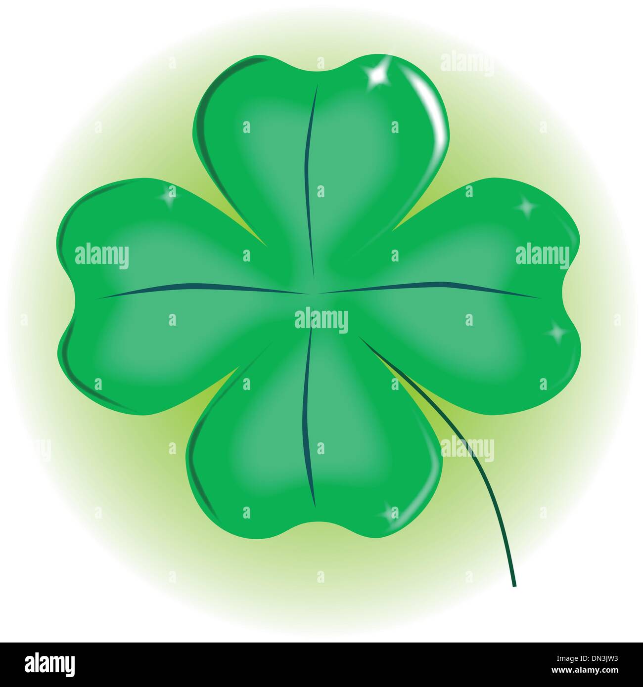 Quattro foglie Shamrock Illustrazione Vettoriale