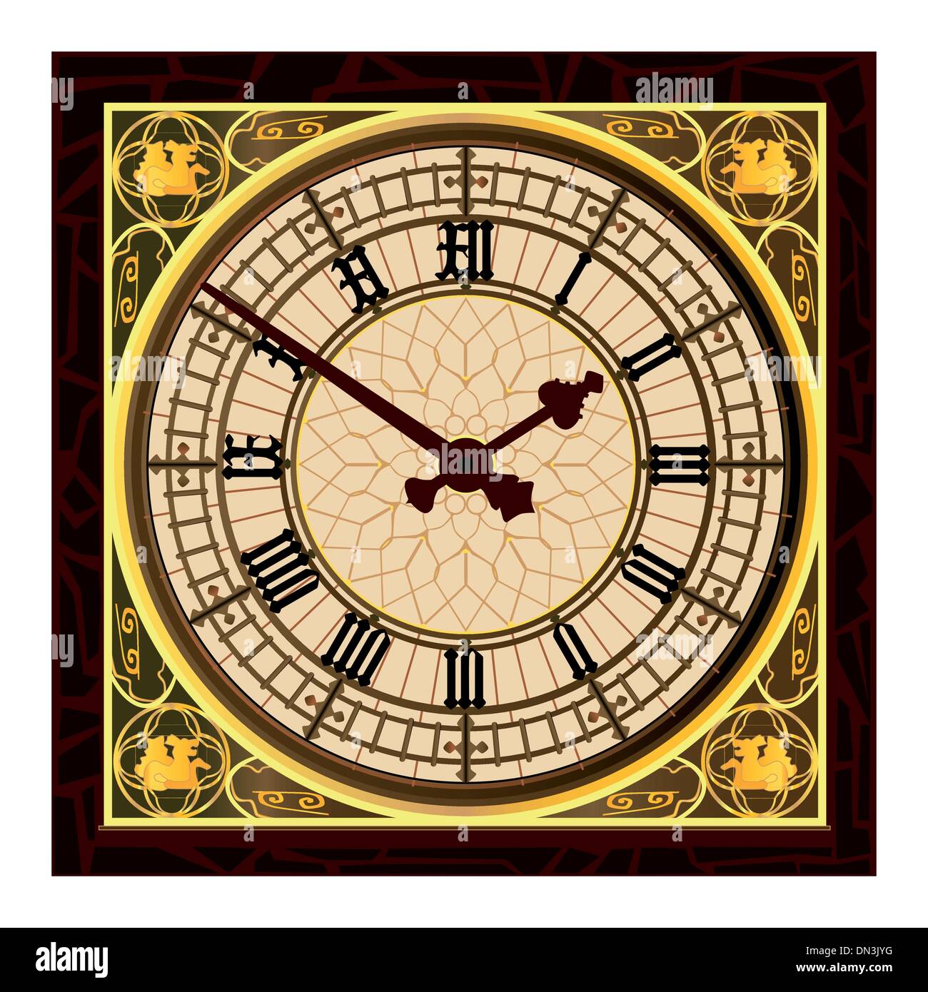 Big Ben a fronte di clock Illustrazione Vettoriale