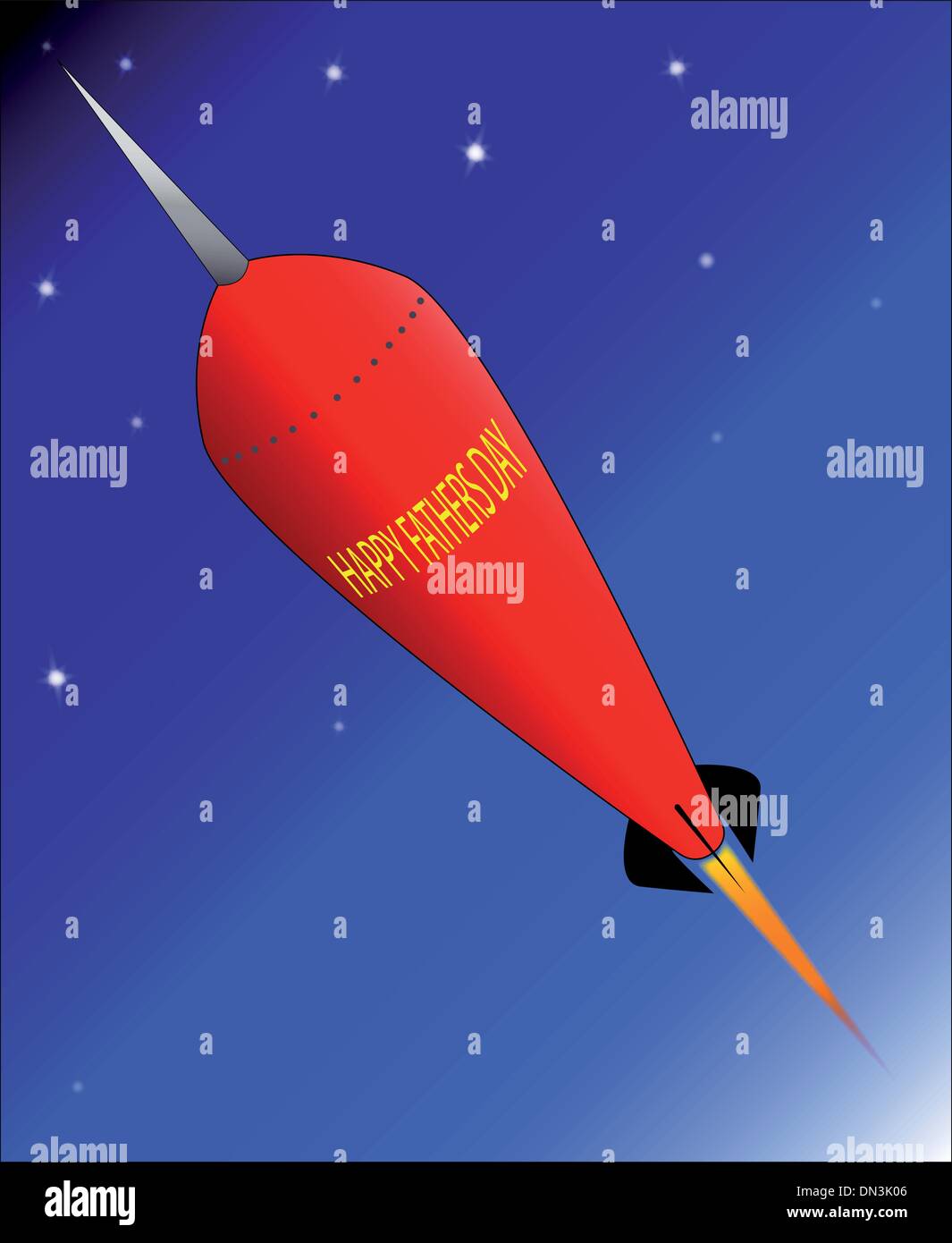 Felice giorno Padri Rocket Illustrazione Vettoriale