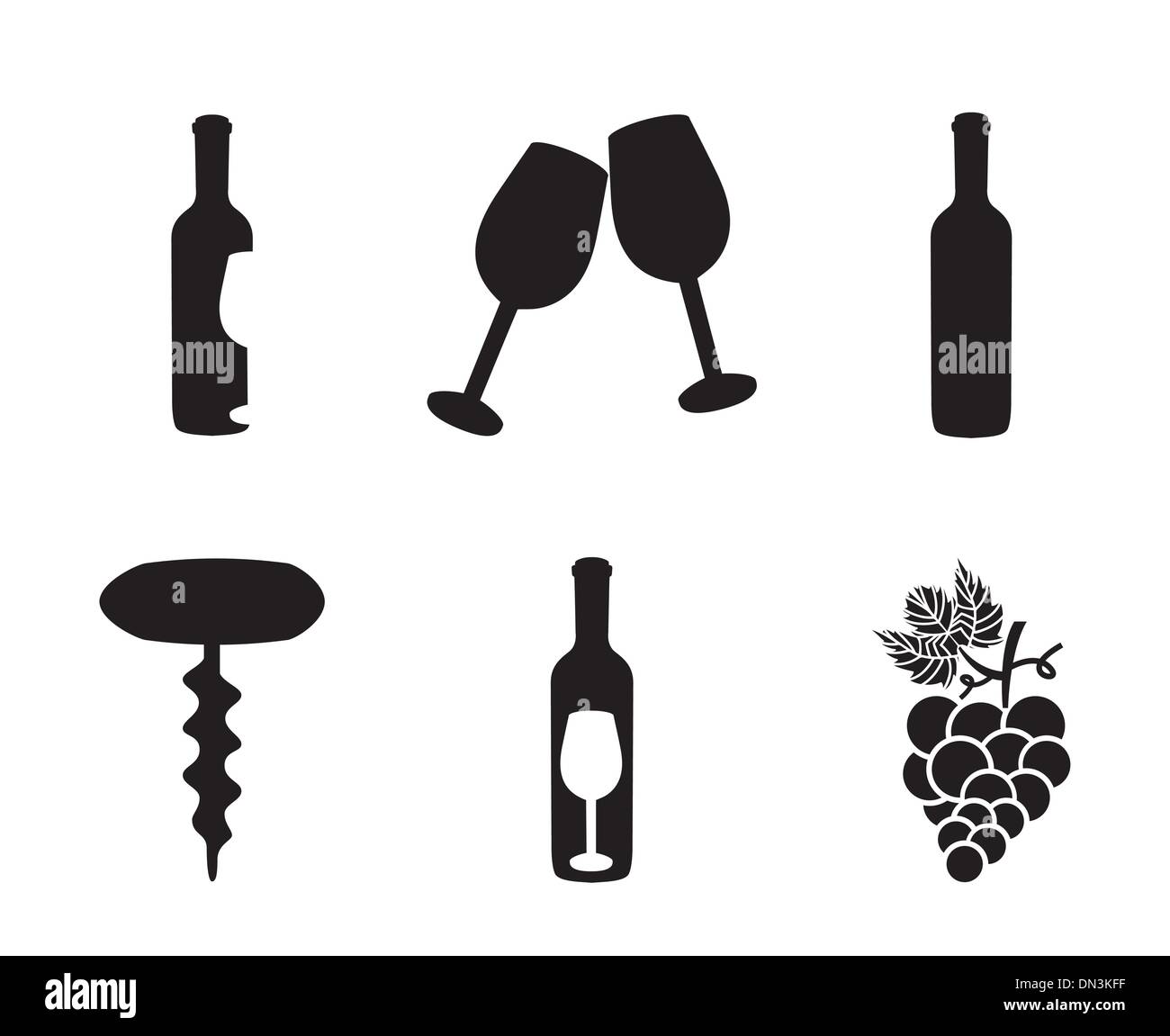 Icone del vino Illustrazione Vettoriale