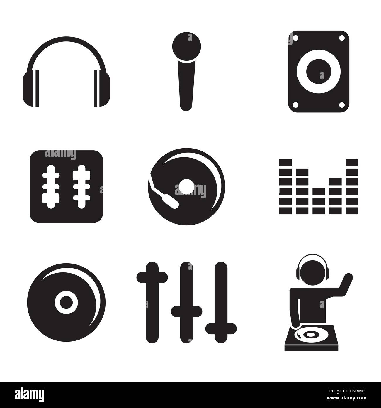 Icone del DJ Illustrazione Vettoriale