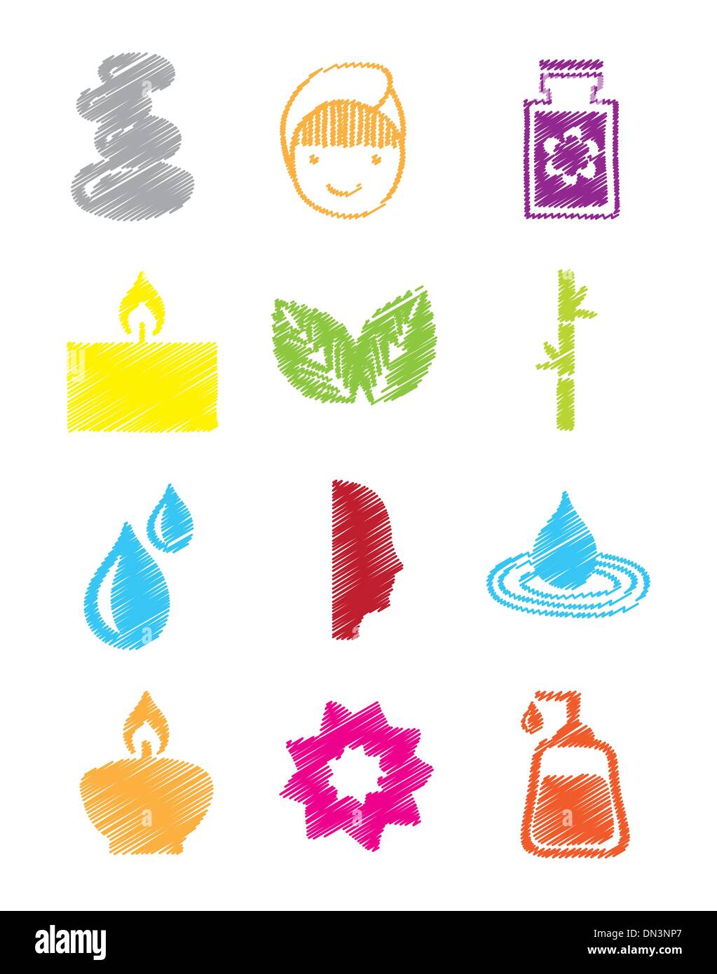 Icone della stazione termale Illustrazione Vettoriale