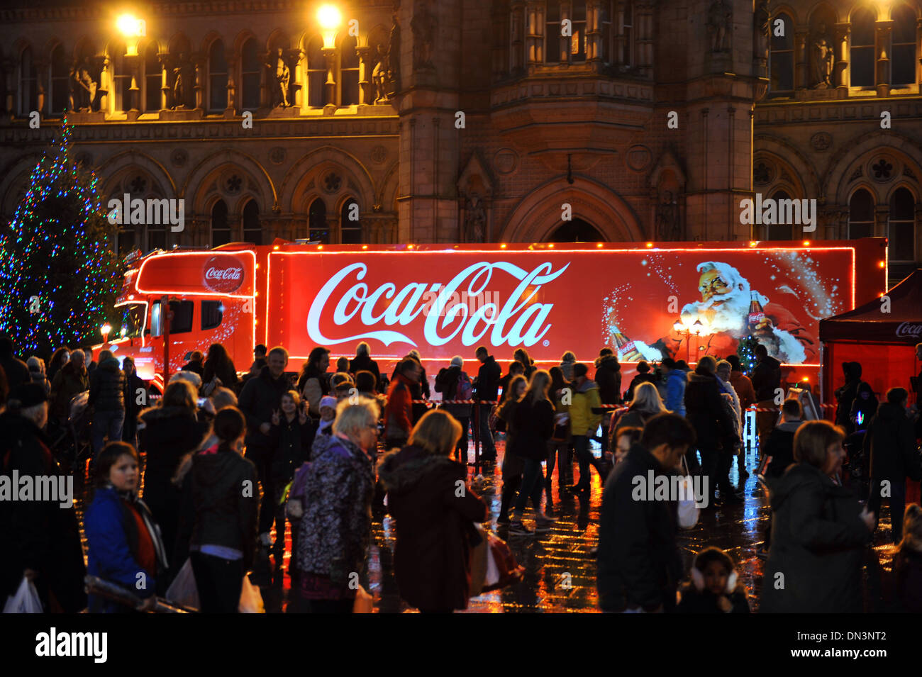 La Coca Cola carrello on tour intorno alla Gran Bretagna, in Bradford West Yorkshire Foto Stock