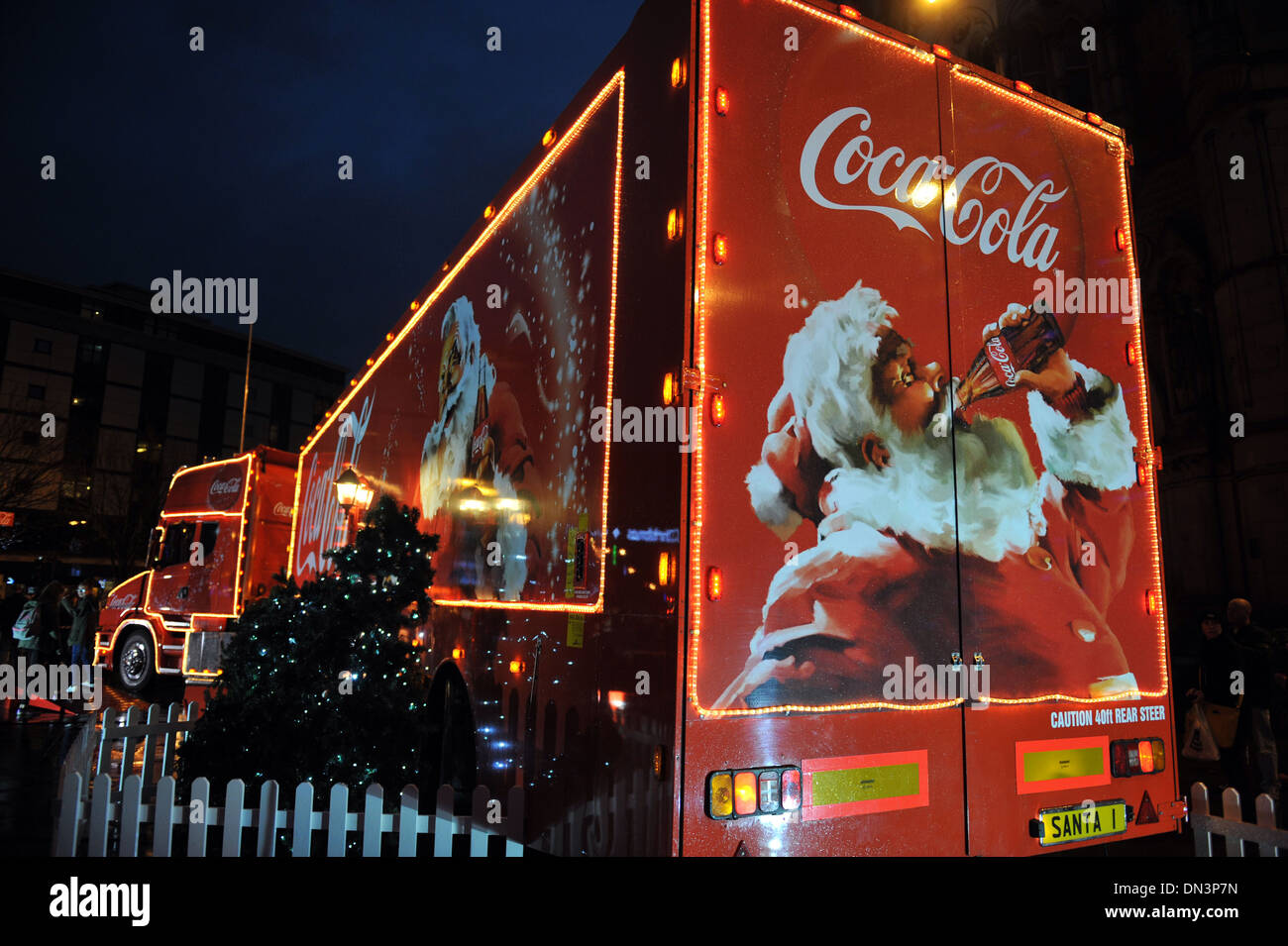 La Coca Cola carrello on tour intorno alla Gran Bretagna, in Bradford West Yorkshire Foto Stock