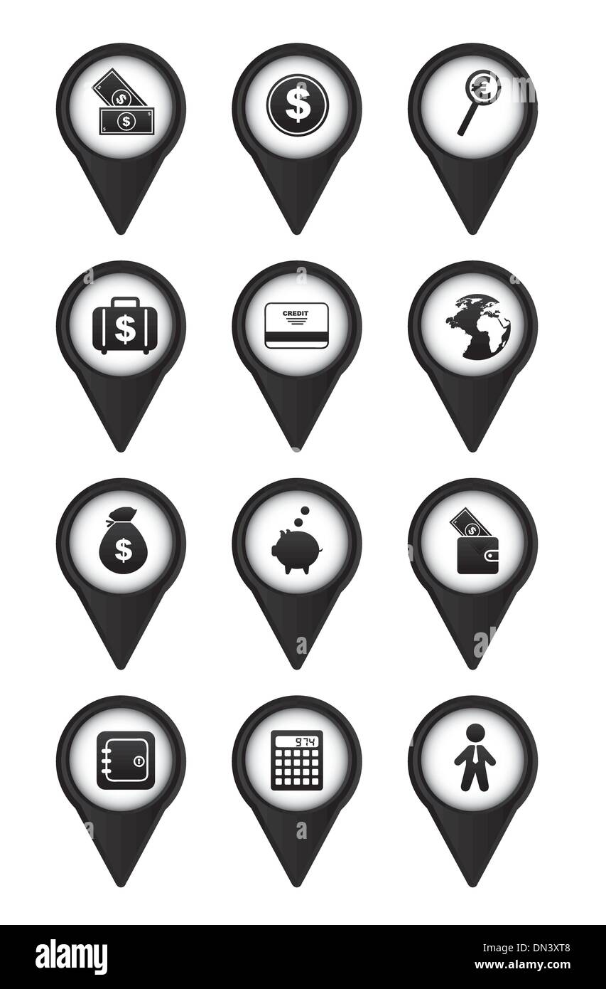 Icone dei soldi Illustrazione Vettoriale