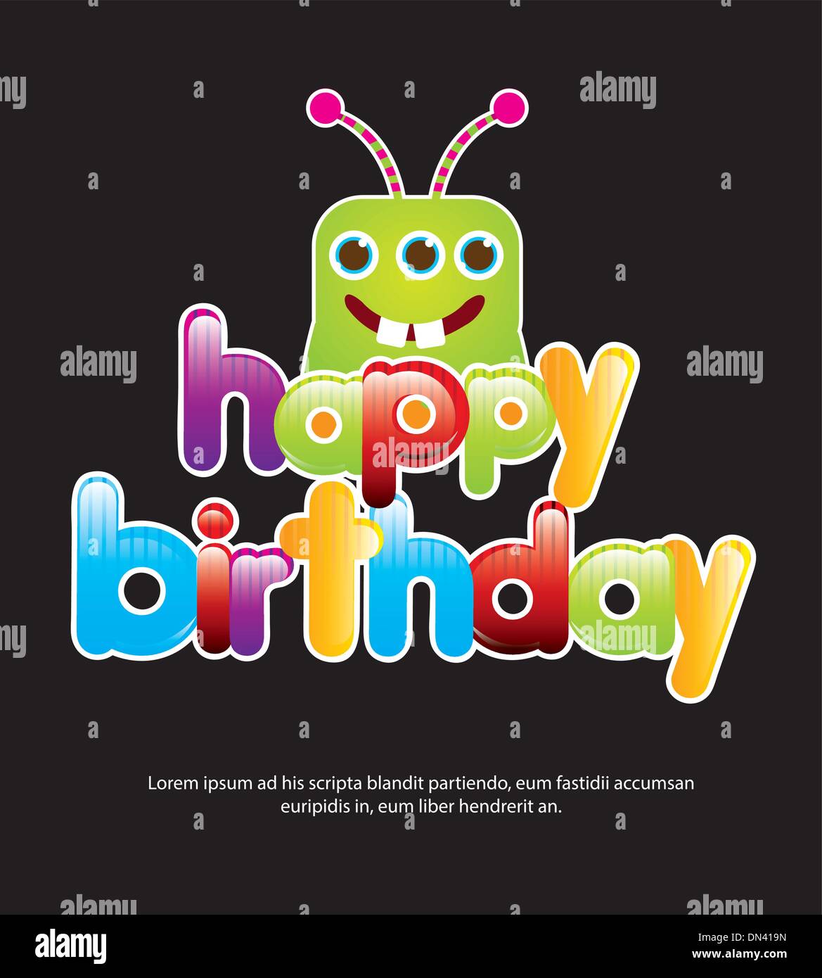 Compleanno monster Illustrazione Vettoriale