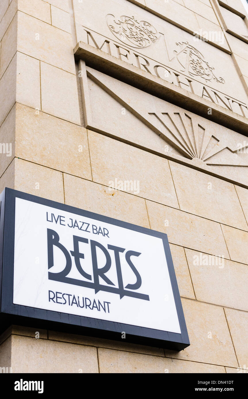 Berts Jazz Bar e ristorante, parte di The Merchant Hotel, Belfast Foto Stock