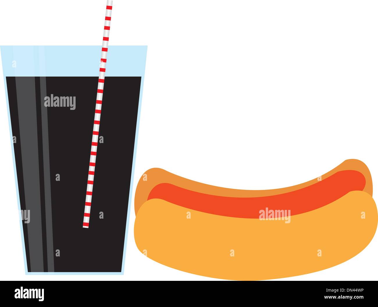 Hot Dog e bere Illustrazione Vettoriale