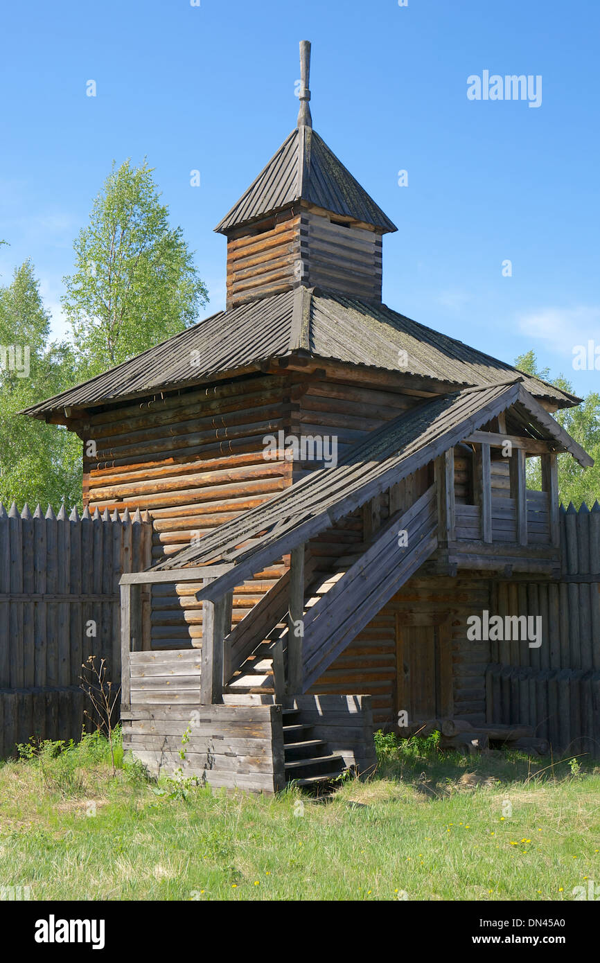 Il Taltsy Museo di architettura e di etnografia (l'architettura in legno museo), vicino a Irkutz, Siberia, Russia Foto Stock