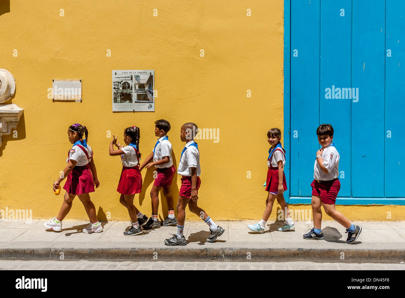 Gli scolari di Cuba, La Habana, Cuba Foto Stock