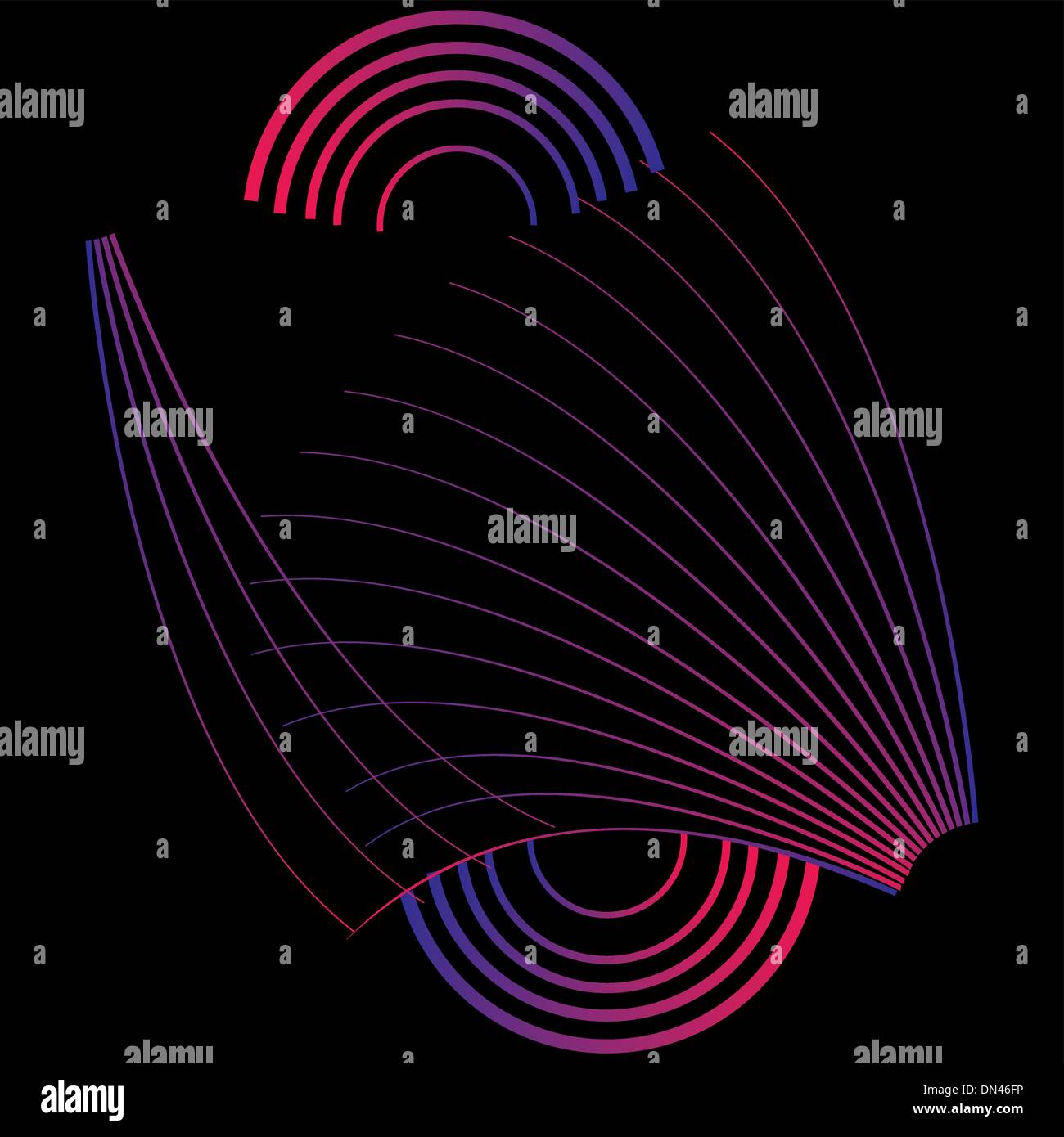 Sfondo nero linee geometriche arte vettoriale Illustrazione Vettoriale