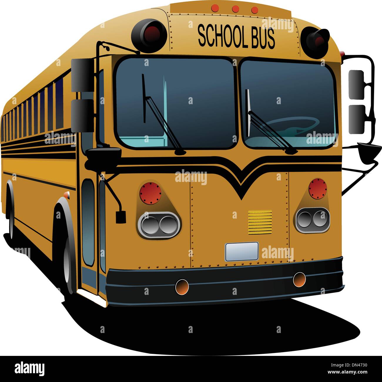 Giallo scuola bus. Illustrazione Vettoriale Illustrazione Vettoriale