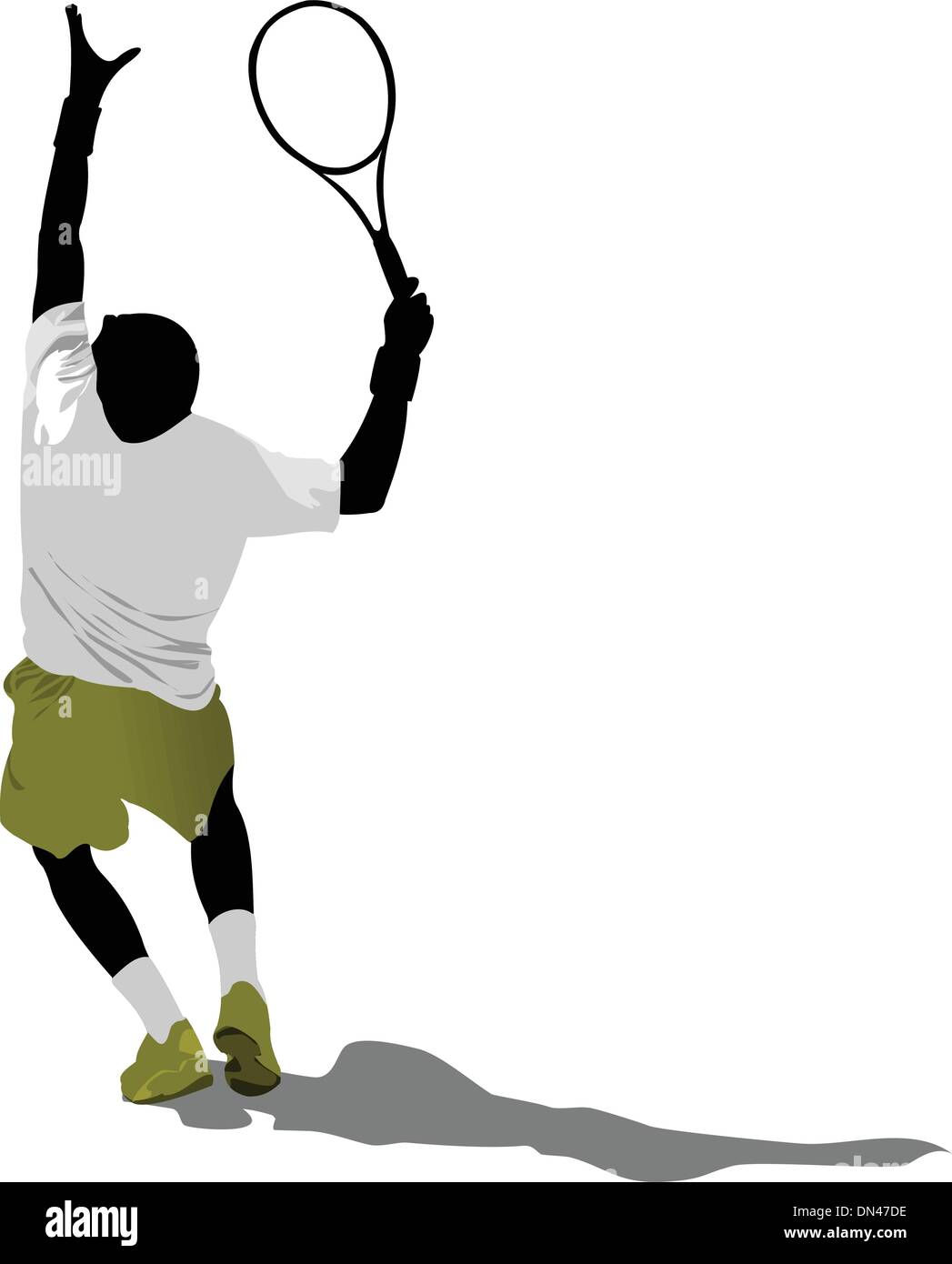 L'uomo giocatore di tennis poster. Colorata illustrazione vettoriale per i progettisti Illustrazione Vettoriale