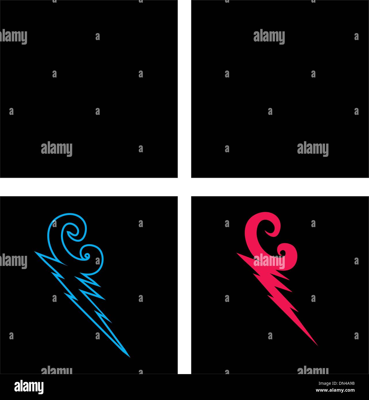 Un mix di colore thunderbolt arte vettoriale Illustrazione Vettoriale