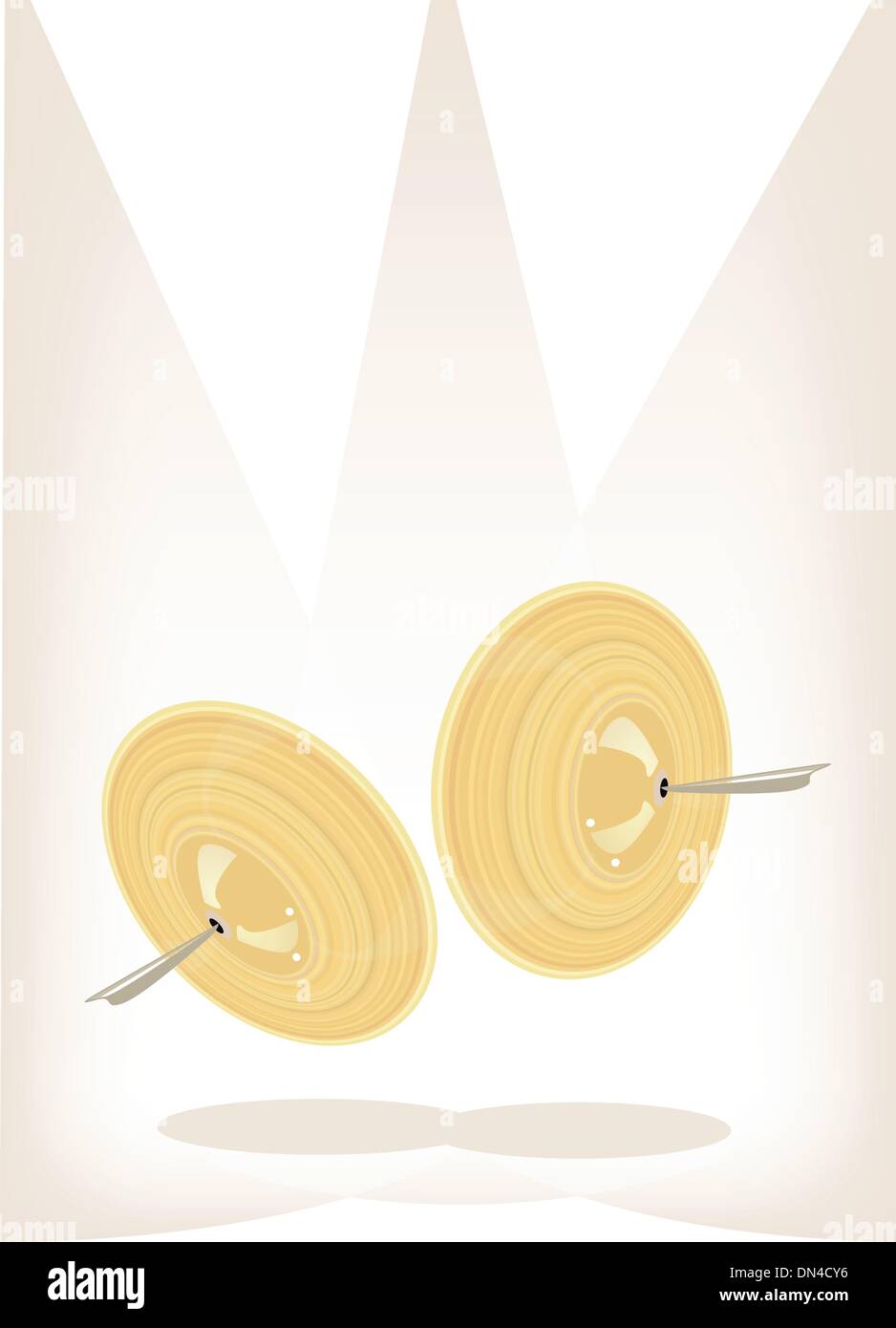 Un bellissimo cimbalo sulla fase marrone sfondo Illustrazione Vettoriale