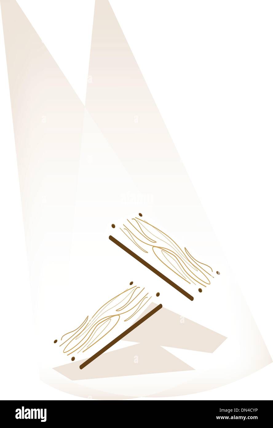 Un Musical blocco di legno marrone su sfondo dello stadio Illustrazione Vettoriale