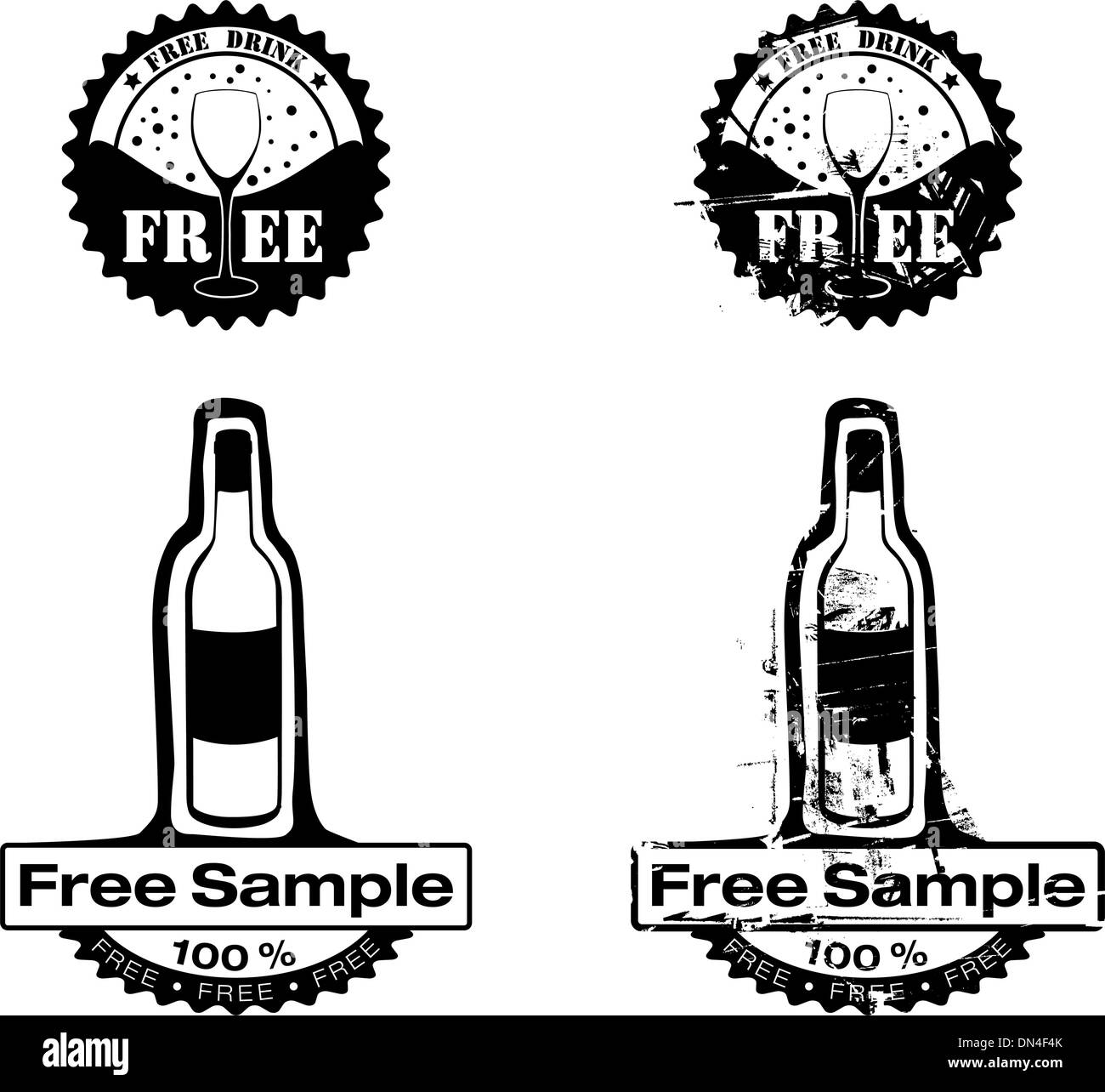 Drink gratuito timbro di gomma Illustrazione Vettoriale