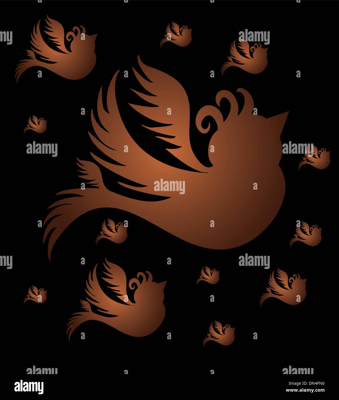 Tatuaggi tribal uccelli arte vettoriale Illustrazione Vettoriale