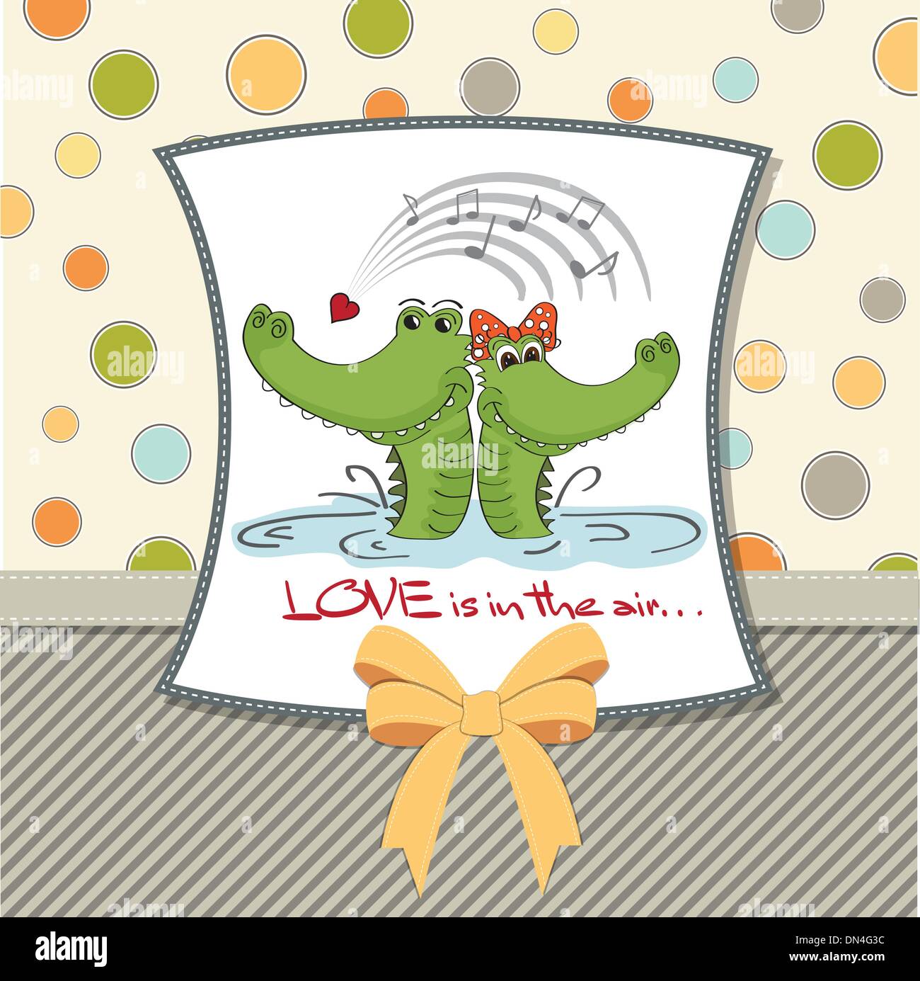 Coccodrilli in amore.Il giorno di San Valentino card Illustrazione Vettoriale