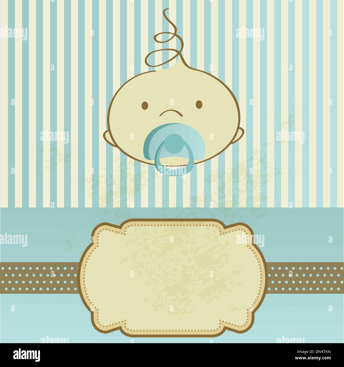 Baby boy scheda Annuncio. illustrazione vettoriale Illustrazione Vettoriale