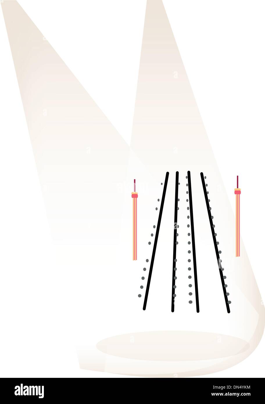 Un Musical Bell Lyra sulla fase marrone sfondo Illustrazione Vettoriale