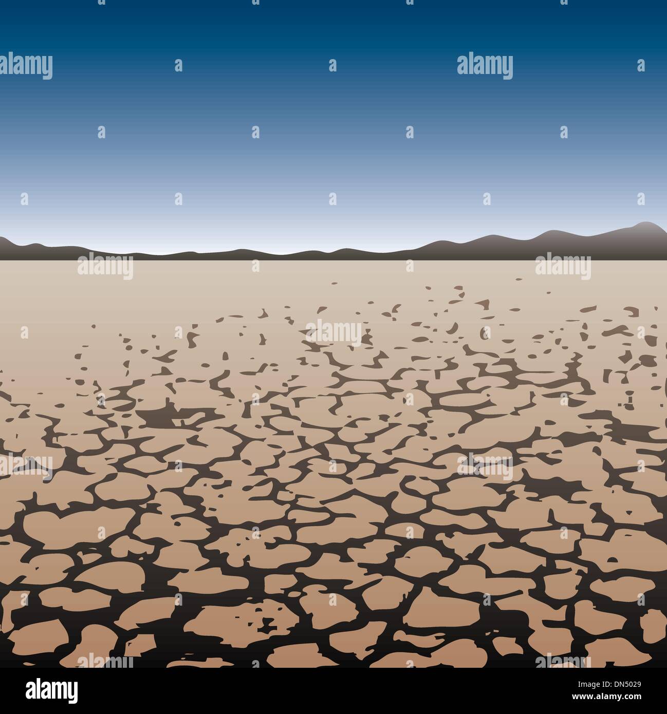 Terra asciutta nel deserto Illustrazione Vettoriale