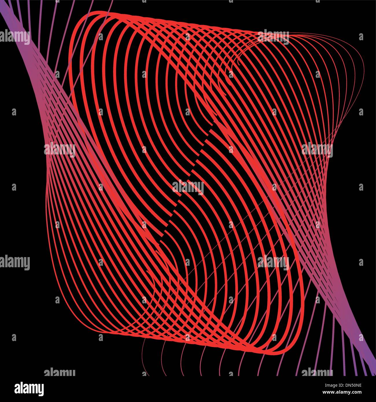Sfondo nero mix di colore linea arte vettoriale Illustrazione Vettoriale