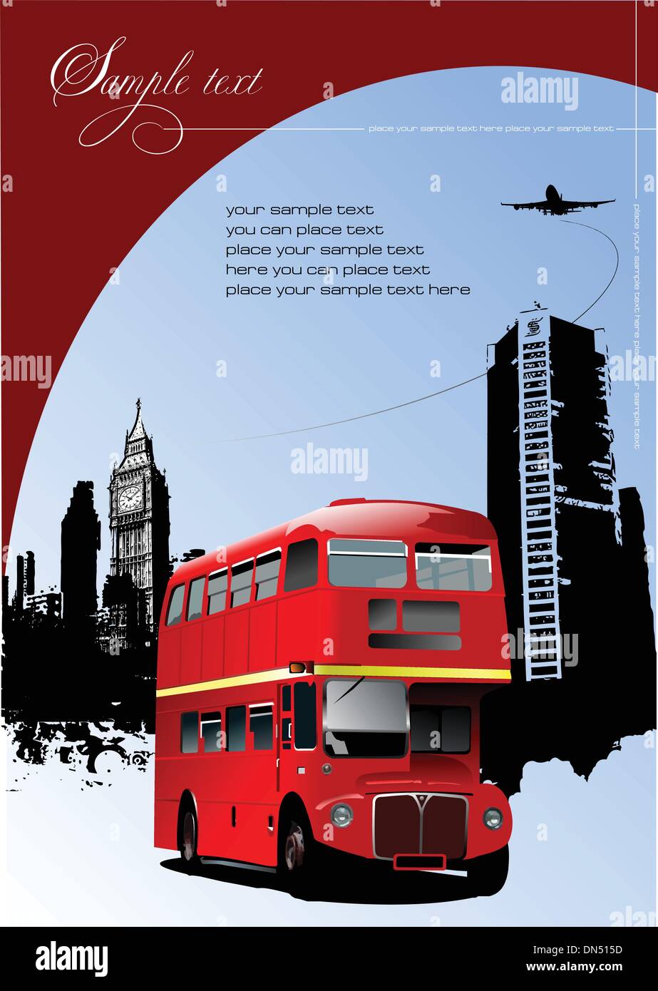 Coperchio per brochure con le immagini di Londra. Illustrazione Vettoriale Illustrazione Vettoriale
