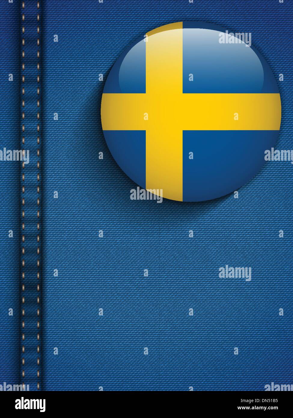 Bandiera della Svezia pulsante nella tasca dei jeans Illustrazione Vettoriale