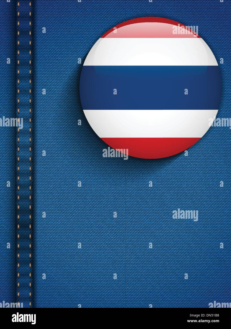 Bandiera della Thailandia pulsante nella tasca dei jeans Illustrazione Vettoriale