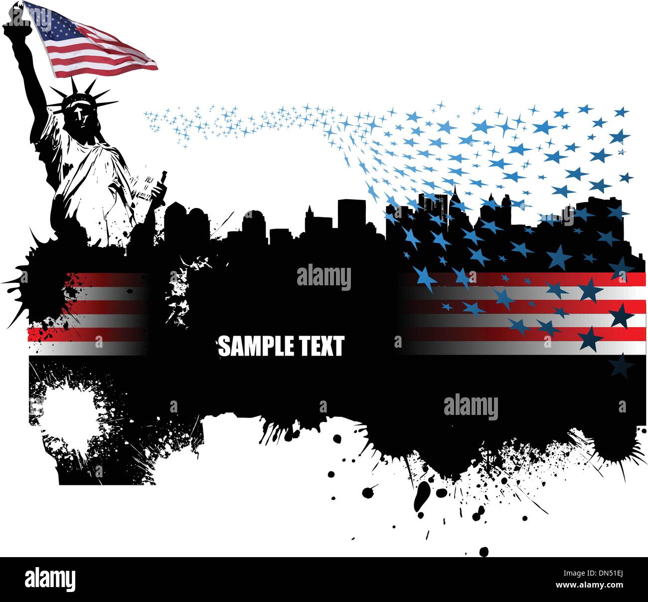 Banner con immagini americano. Illustrazione Vettoriale Illustrazione Vettoriale