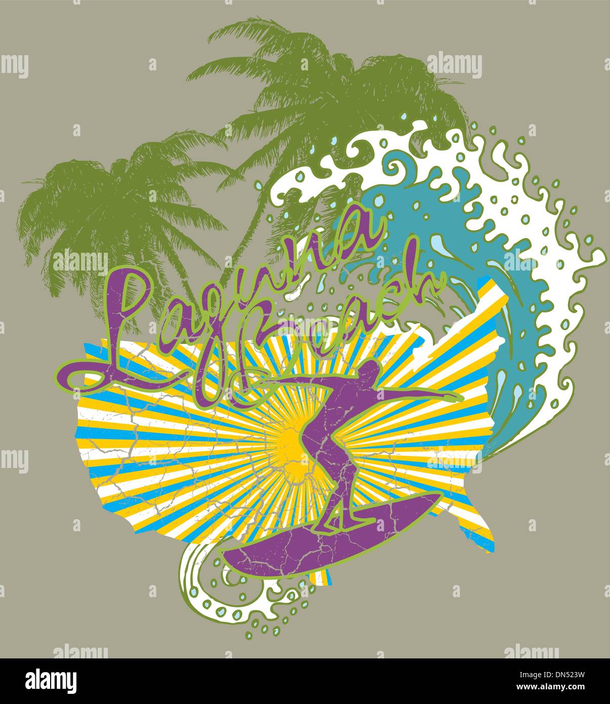 Pacific surfer vector graphic design Illustrazione Vettoriale